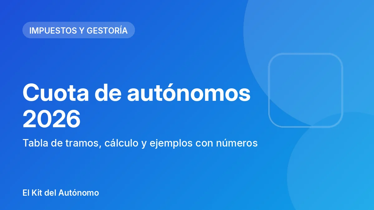 Cuota de autónomos 2026: tabla de tramos, cálculo y ejemplos con números | El Kit del Autónomo